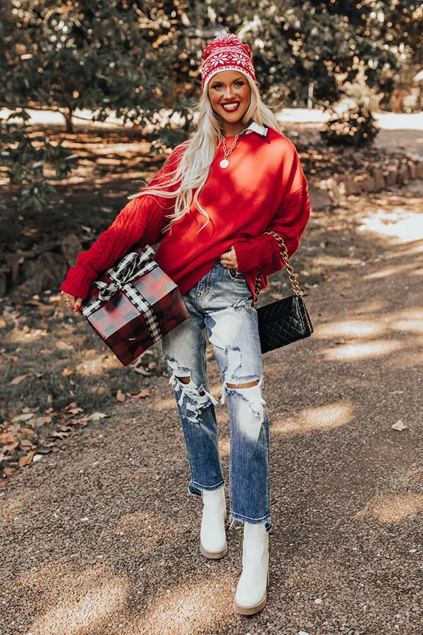 Wrapped Around Your Finger Sweater In Red