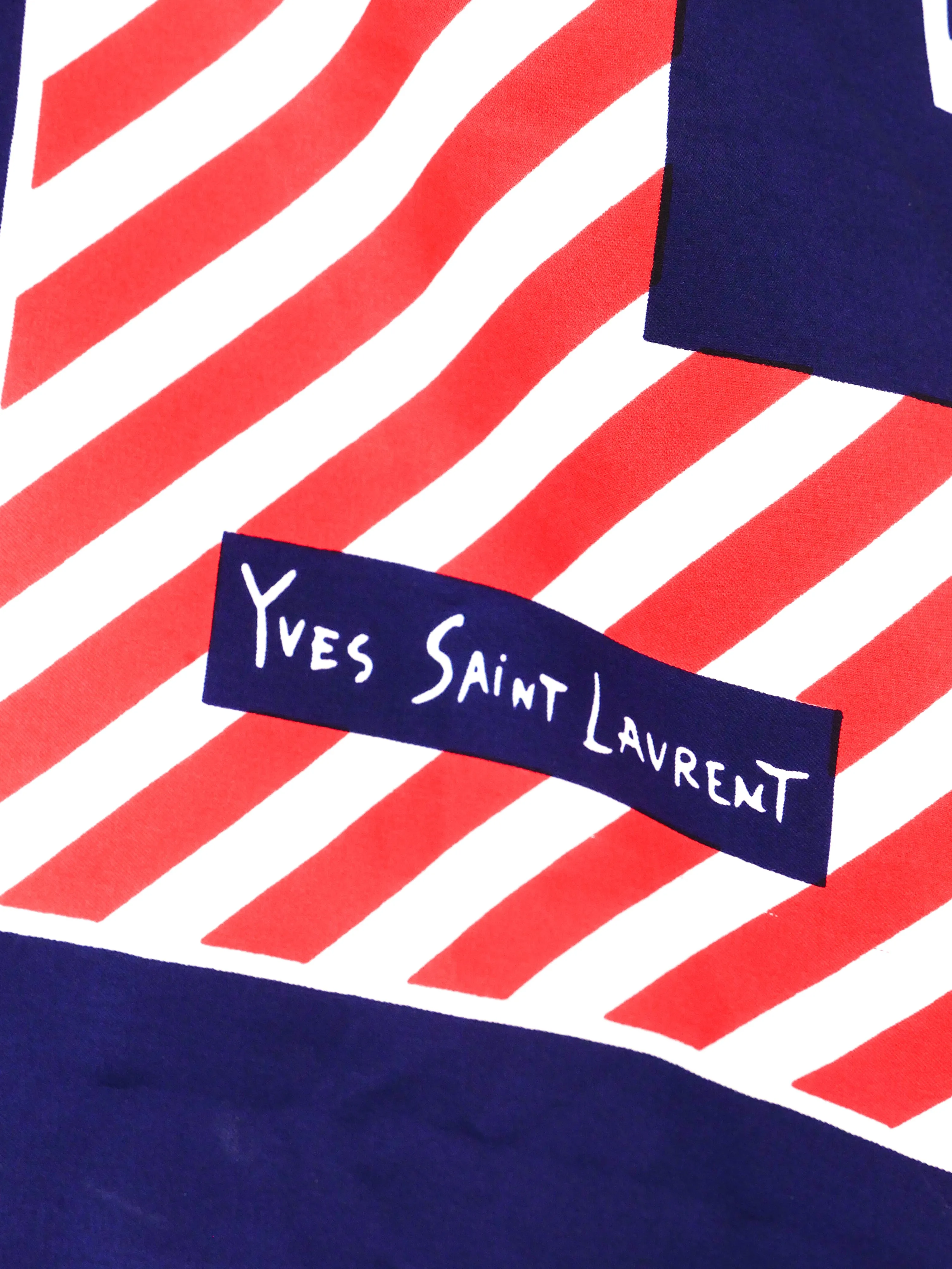 Yves Saint Laurent Striped Silk Scarf